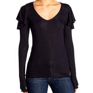 Free People On Rewind Ruffle Long Sleeve Blouse
